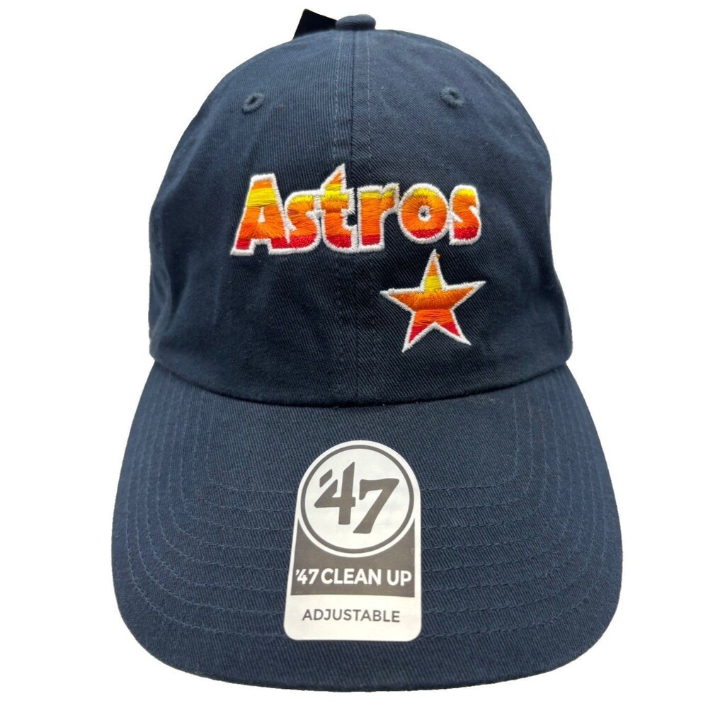 NWT 47 Brand Houston Astros Clean Up Strapback Hat Navy Rainbow Tequila Sunrise